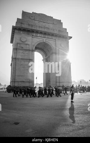 Vue de la porte de l'Inde à Rajpath, à New Delhi, Inde, Banque D'Images