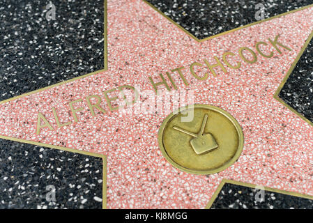 HOLLYWOOD, CA - DÉCEMBRE 06 : la star d'Alfred Hitchcock sur le Hollywood Walk of Fame à Hollywood, Californie, le 6 décembre 2016. Banque D'Images