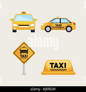 Ordre de transport taxi service set éléments internet vector illustration Illustration de Vecteur