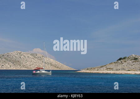 Paysage depuis les îles de Kornati Parc national en Croatie Banque D'Images