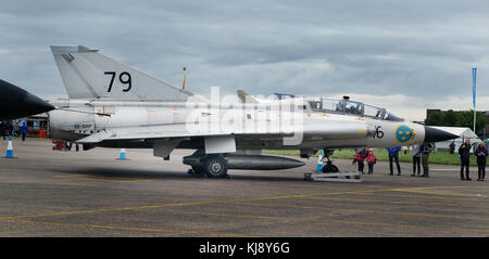 SAAB 37 Viggen à Scampton international air show, 10 Septembre, 2017. Banque D'Images