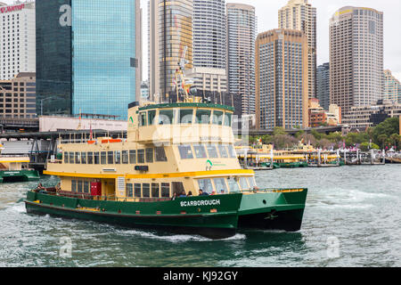 Premier ferry pour la flotte de Sydney MV Scarborough à Circular Quay, centre-ville de Sydney, Australie Banque D'Images