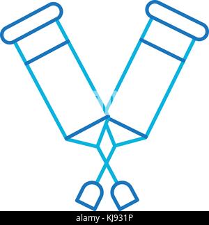 Paire de béquilles ou des bâtons de marche pour la réadaptation médicale Illustration de Vecteur