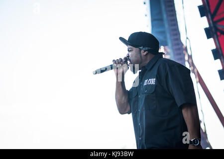 Le Danemark, Roskilde - 1 juillet 2017. Le rappeur américain et le parolier Ice Cube effectue un concert live au cours de la Danish music festival Festival de Roskilde en 2017. (Photo crédit : Gonzales Photo - Thomas Rasmussen). Banque D'Images