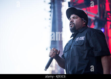 Le Danemark, Roskilde - 1 juillet 2017. Le rappeur américain et le parolier Ice Cube effectue un concert live au cours de la Danish music festival Festival de Roskilde en 2017. (Photo crédit : Gonzales Photo - Thomas Rasmussen). Banque D'Images