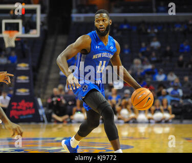 20 novembre, 2017 ; Memphis, TN, USA, New Orleans garde, MICHAEL ZENO (11), dans la région de basket-ball de NCAA D1 action contre les Memphis Tigers. Les Memphis Tigers défait les corsaires de la Nouvelle Orléans, 63-52. Kevin Langley/CSM Banque D'Images