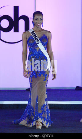 23 novembre 2017 - Las Vegas, Nevada, États-Unis d'Amérique - Miss Universe Bahamas Yasmine Cooke participe à la compétition des robes du soir de la 66e compétition Miss Universe le 20 novembre 2017 au Planet Hollywood Resort & Casino de Las Vegas, Nevada (crédit image : © Marcel Thomas via ZUMA Wire) Banque D'Images