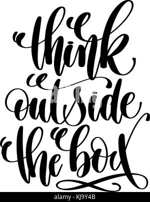 Penser en dehors de la boîte - lettrage main inscription Illustration de Vecteur