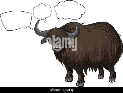 Illustration d'un bison avec vide les renvois sur un fond blanc Illustration de Vecteur