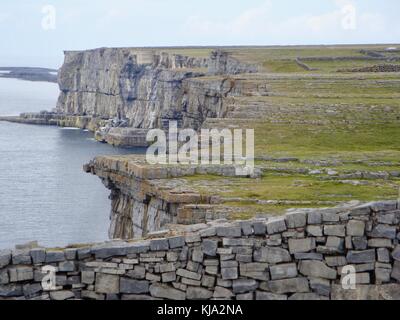 Ruines de l'Ancien Fort Anneau donnant sur l'océan Atlantique dans l'Irlande rurale Banque D'Images