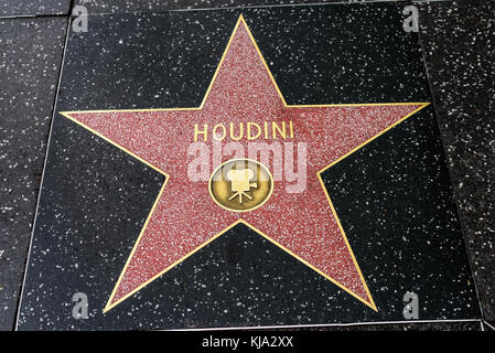 HOLLYWOOD, CA - 06 DÉCEMBRE : une star Houdini sur le Hollywood Walk of Fame à Hollywood, Californie, le 6 décembre 2016. Banque D'Images