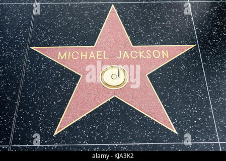 HOLLYWOOD, CA - 06 DÉCEMBRE : Michael Jackson star sur le Hollywood Walk of Fame à Hollywood, Californie, le 6 décembre 2016. Banque D'Images