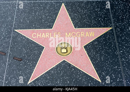 HOLLYWOOD, CA - 06 DÉCEMBRE : l'étoile Charles McGraw sur le Hollywood Walk of Fame à Hollywood, Californie, le 6 décembre 2016. Banque D'Images