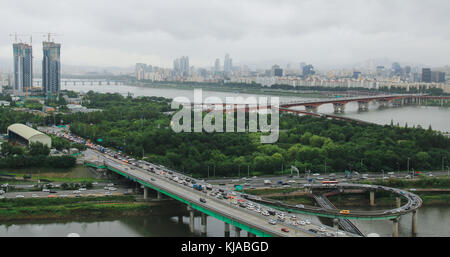 Paysage de la ville de Séoul vu de eungbongsan mountain Banque D'Images