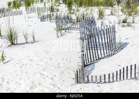 L'escrime de plage à Southampton, New York Banque D'Images