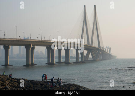 Rajiv Gandhi lien mer pont entre Bandra et Worli, Mumbai Banque D'Images