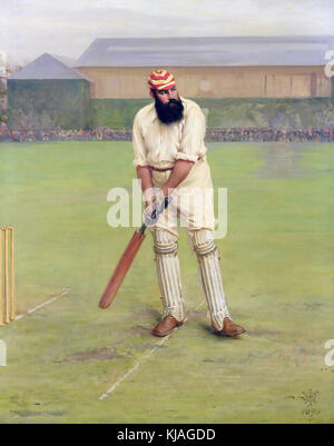 W. G. Grace (1848-1915) cricketer anglais en 1890 dans les couleurs de la casquette du Marylebone Cricket Club Banque D'Images