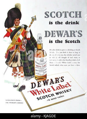 DEWAR SCOTCH WHISKY ANNONCE 1954 Banque D'Images