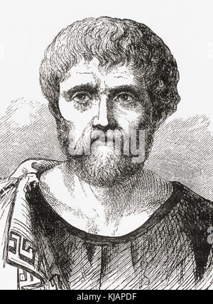 Seneca le plus jeune, c. 4 C.-B. – AD 65, entièrement Lucius Annaeus Seneca, alias Seneca. Roman Stoic philosophe, homme d'État, dramatiste. De Ward et Lock's Illustrated History of the World, publié vers 1882. Banque D'Images