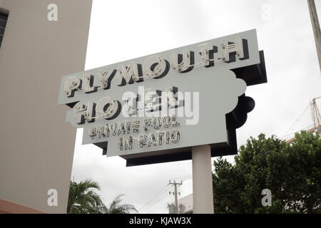 Le Plymouth Hotel, Miami, USA. Banque D'Images