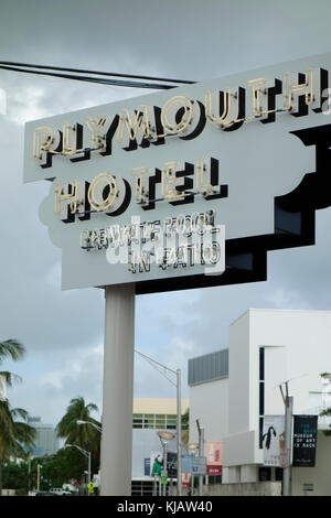 Le Plymouth Hotel, Miami, USA. Banque D'Images