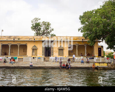 Palais royal au Lake - Udaipur Rajastan Inde Banque D'Images