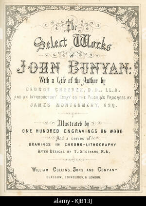 Page de titre de la Sélectionnez works of John Bunyan Banque D'Images