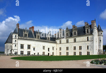 Royal Lodge, château d'amboise. charles viii's lodge gothique sur le côté gauche, François i's logis renaissance à droite Banque D'Images