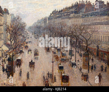 Le boulevard Montmartre le matin d'hiver, Camille Pissarro, 1897, Metropolitan Museum of Art, Manhattan, New York City, Etats-Unis, Amérique du Nord Banque D'Images