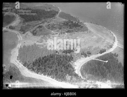 Island et du quai, l'île Oak, en Nouvelle-Écosse, Canada, août 1931 Banque D'Images