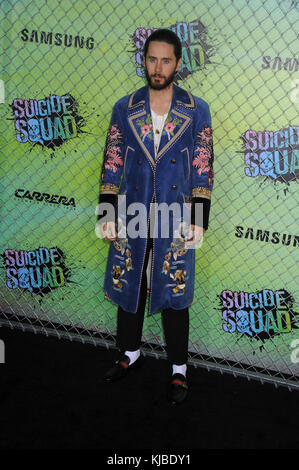 NEW YORK, NY - 01 AOÛT : Jared Leto participe à la première mondiale de « l'escouade du suicide » au Beacon Theatre le 1er août 2016 à New York. Personnes : Jared Leto Banque D'Images