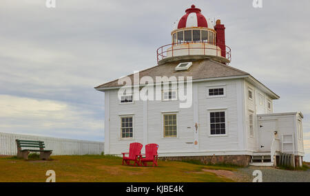 Le phare du cap Spear original, ouvert en 1836 et conçu par Nicholas Croke et William Parker, péninsule d'Avalon, Terre-Neuve, Canada Banque D'Images