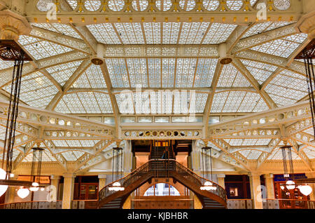 Chicago - 8 septembre 2015 : dans le hall de l'immeuble, le Rookery un lieu historique situé au 209 South lasalle street dans la boucle espace communautaire de chic Banque D'Images