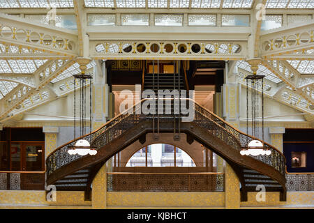 Chicago - 8 septembre 2015 : dans le hall de l'immeuble, le Rookery un lieu historique situé au 209 South lasalle street dans la boucle espace communautaire de chic Banque D'Images