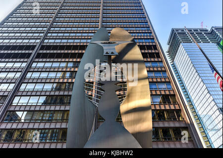 Chicago - 6 septembre 2015 : untitled sculpture massive d'une place dans le centre-ville de Chicago par Picasso. Banque D'Images