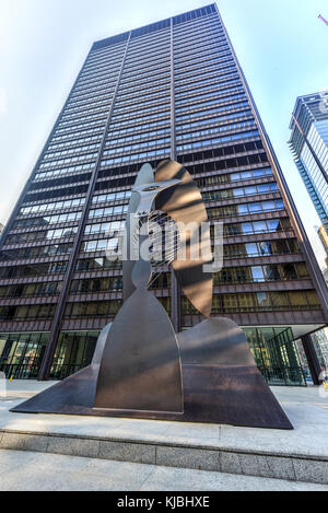 Chicago - 6 septembre 2015 : untitled sculpture massive d'une place dans le centre-ville de Chicago par Picasso. Banque D'Images