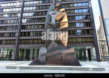 Chicago - 6 septembre 2015 : untitled sculpture massive d'une place dans le centre-ville de Chicago par Picasso. Banque D'Images