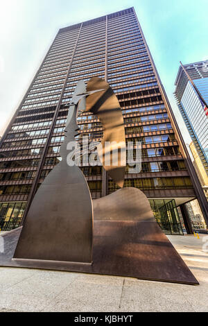 Chicago - 6 septembre 2015 : untitled sculpture massive d'une place dans le centre-ville de Chicago par Picasso. Banque D'Images