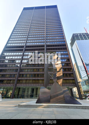 Chicago - 6 septembre 2015 : untitled sculpture massive d'une place dans le centre-ville de Chicago par Picasso. Banque D'Images