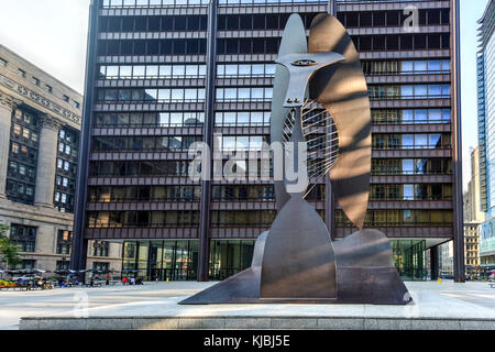 Chicago - 6 septembre 2015 : untitled sculpture massive d'une place dans le centre-ville de Chicago par Picasso. Banque D'Images