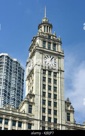 Chicago, Illinois - 5 septembre 2015 : le wrigley building à Chicago, un gratte-ciel a été construit pour abriter le siège social de l'wrigley comp Banque D'Images