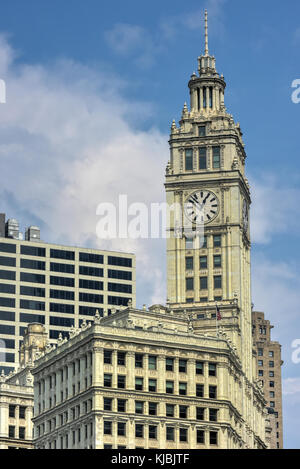 Chicago, Illinois - 5 septembre 2015 : le wrigley building à Chicago, un gratte-ciel a été construit pour abriter le siège social de l'wrigley comp Banque D'Images