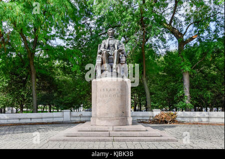 Statue d'Abraham Lincoln à Grant Park, Chicago, Illinois. Banque D'Images