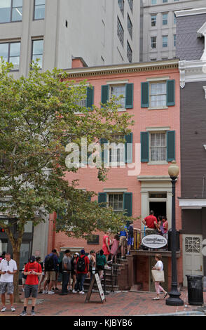 Le Petersen House and Museum, 10e rue à Washington DC. Le président Abraham Lincoln est mort ici le 15 avril 1865. Banque D'Images