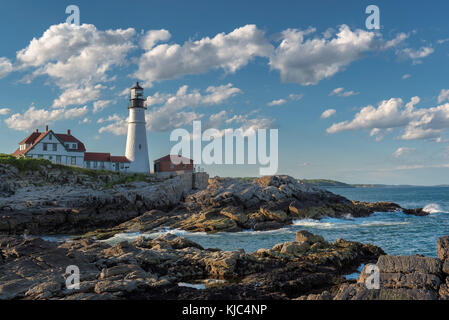 Le Portland Head Lighthouse à cape elizabeth, Maine, USA Banque D'Images