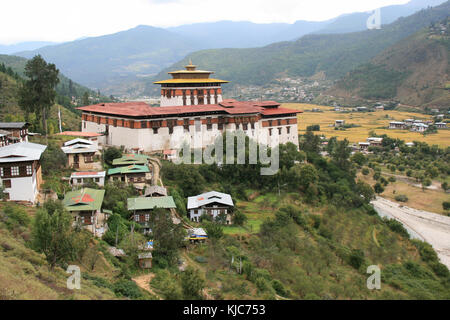 Dans le Rinpung dzong à Paro (Bhoutan). Banque D'Images