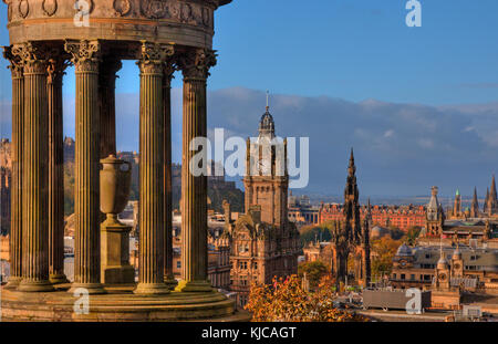 Voir l'automne de la ville de Edinburgh Carlton Hill, Lothian Banque D'Images