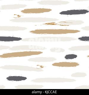 Lignes de pinceau peinture pastel vecteur seamless pattern or gris. Illustration de Vecteur