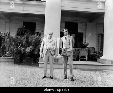 Churchill et Anthony Eden à la Conférence de Québec Banque D'Images