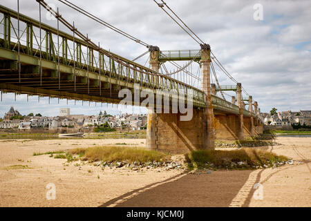 Ingrandes une petite ville à un passage sur la Loire, dans la vallée de la Loire en France. Banque D'Images